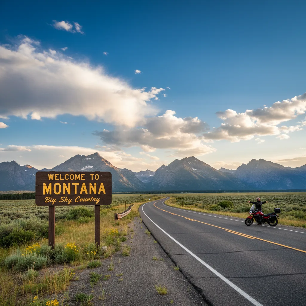 Welcome to Montana sign representing tax freedom