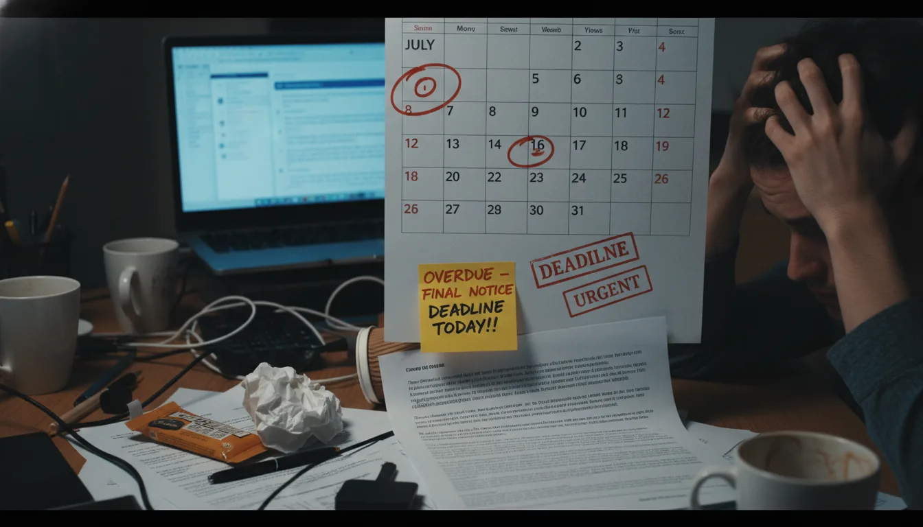 Calendar with birthday month circled showing registration deadline anxiety