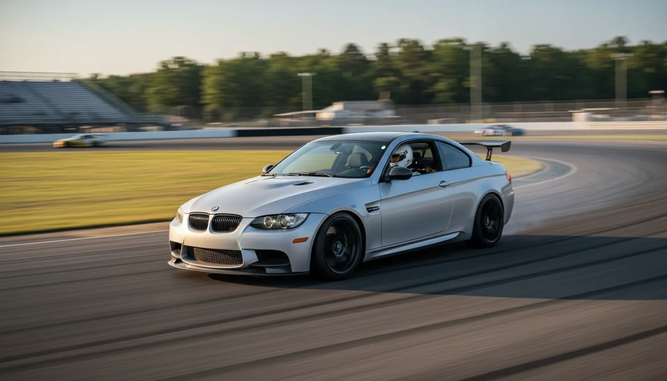 BMW M3 E92 at track day event on Road Atlanta style race circuit