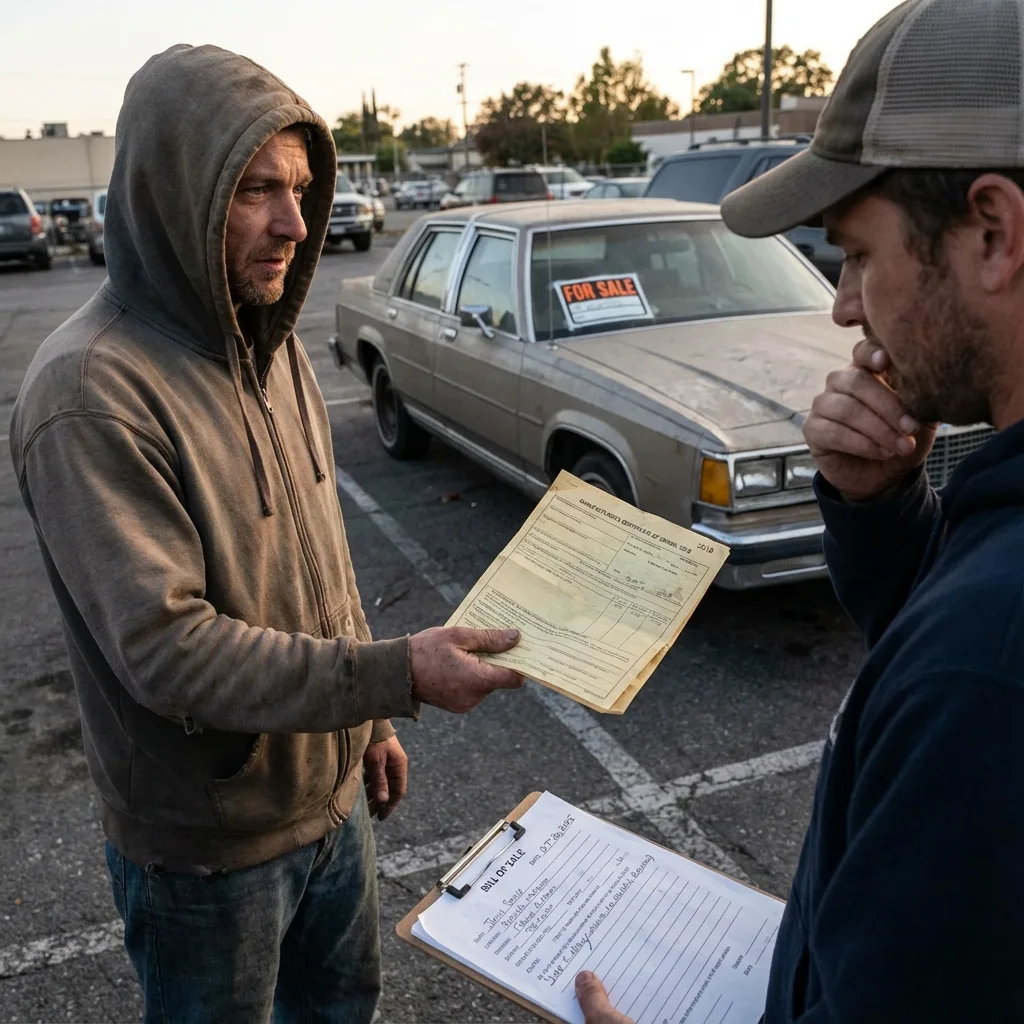 Private seller on Craigslist handing buyer old MCO from years ago never titled