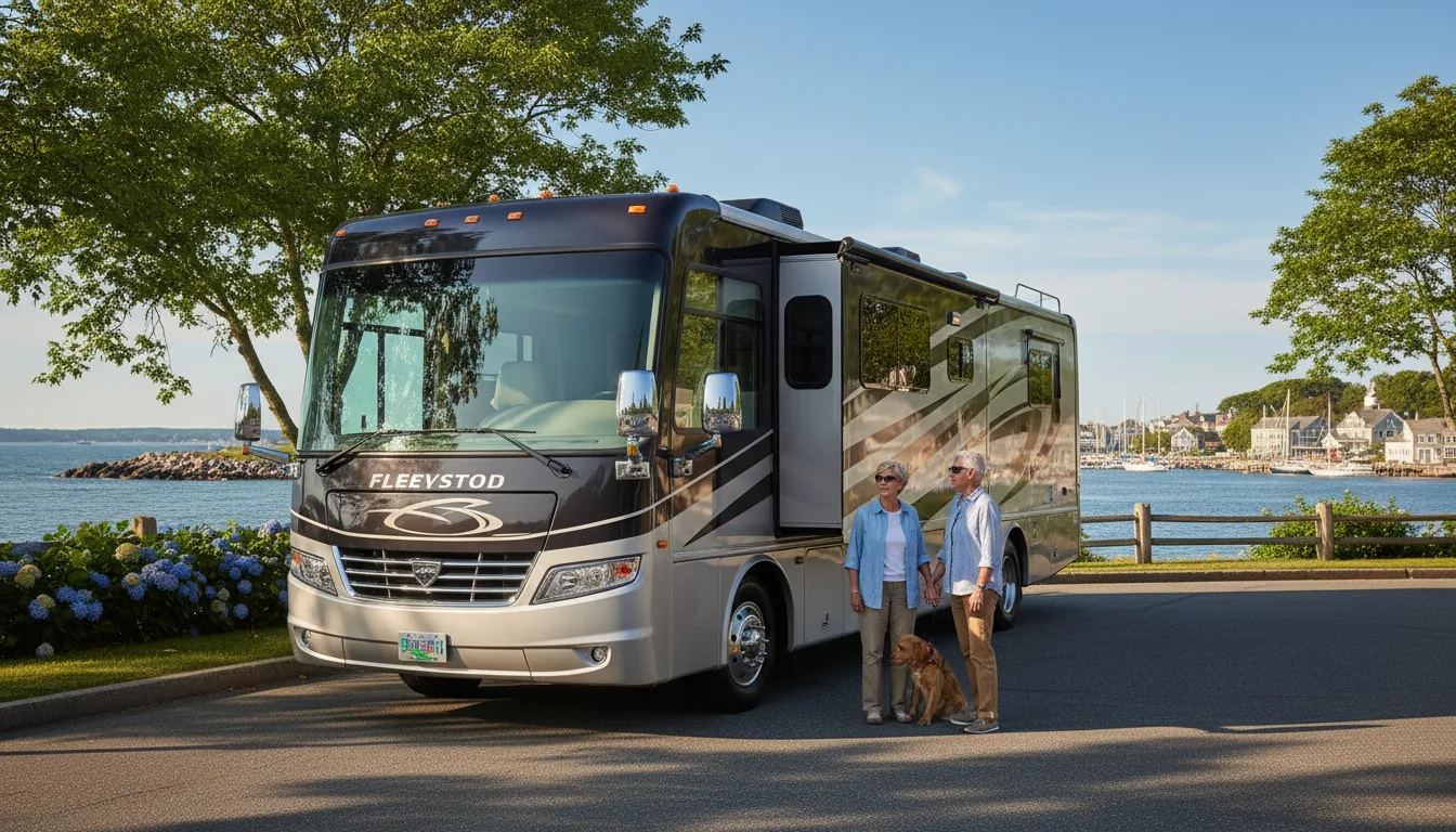 Luxury Class A motorhome RV near Mystic Seaport Connecticut