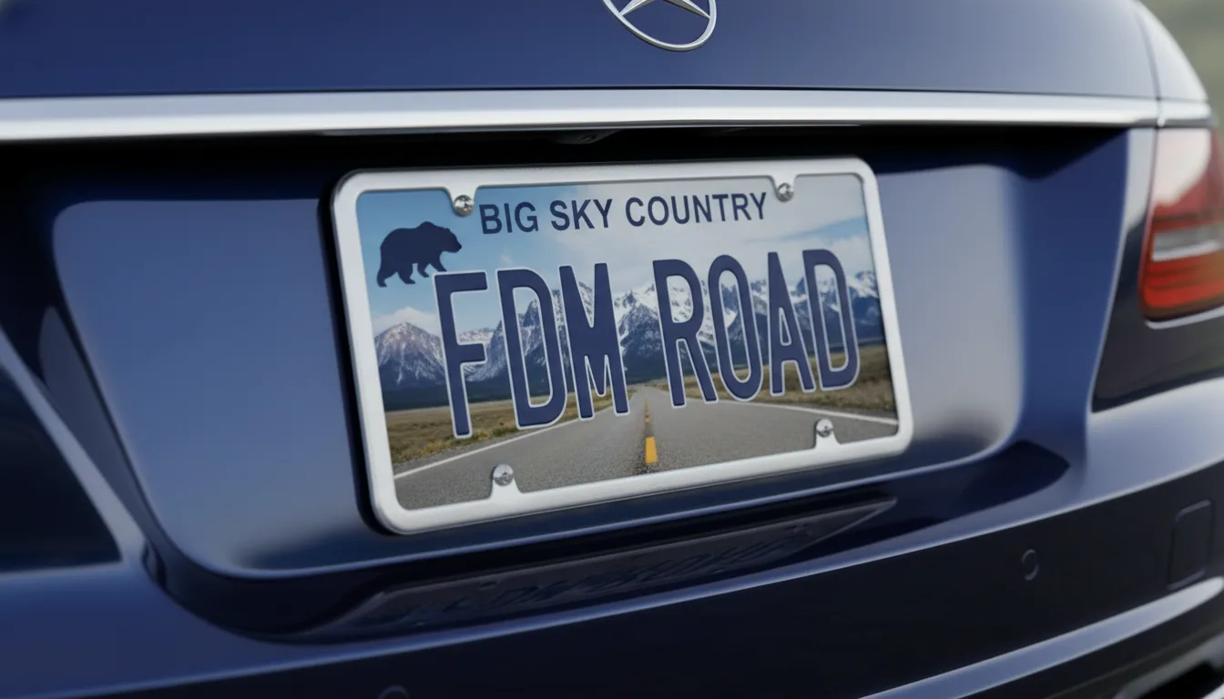 Clean Montana license plate on luxury vehicle - freedom from Florida plate laws