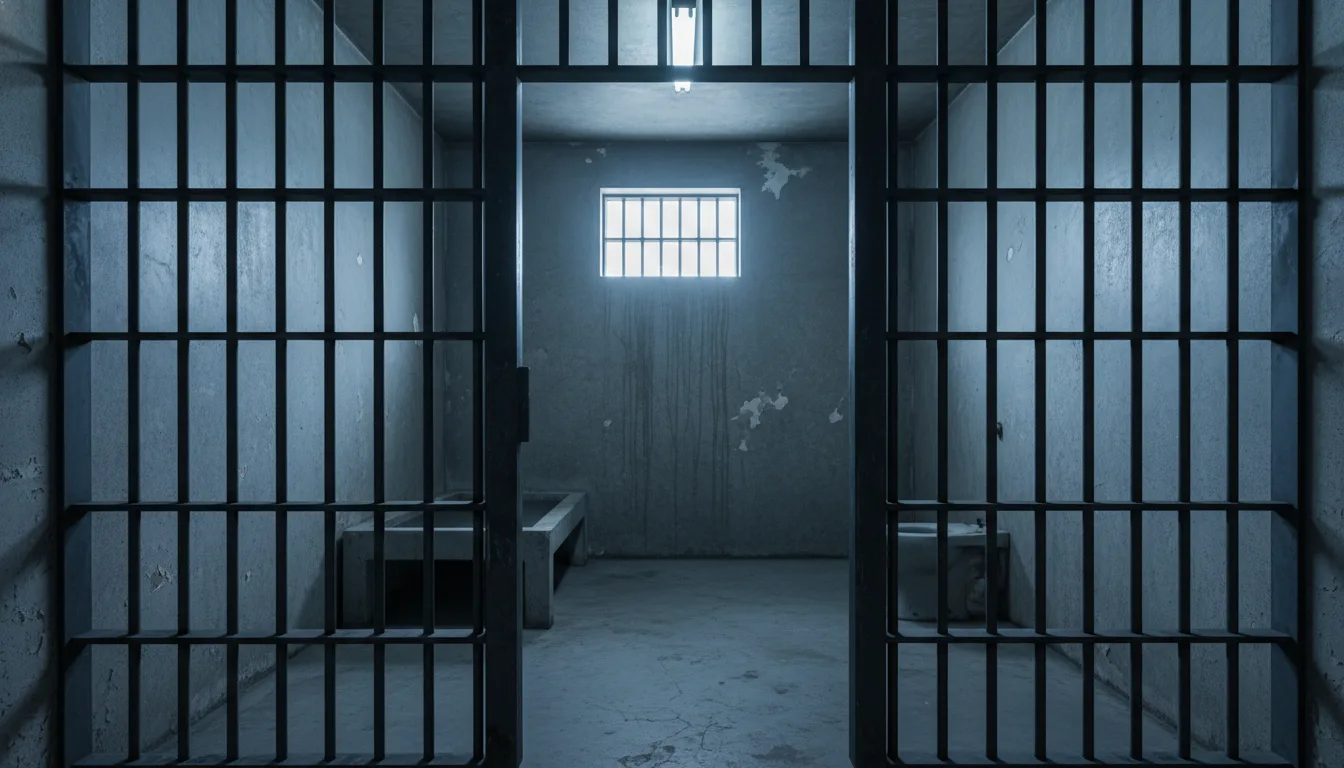 Empty jail cell with metal bars - criminal consequences of super speeder law