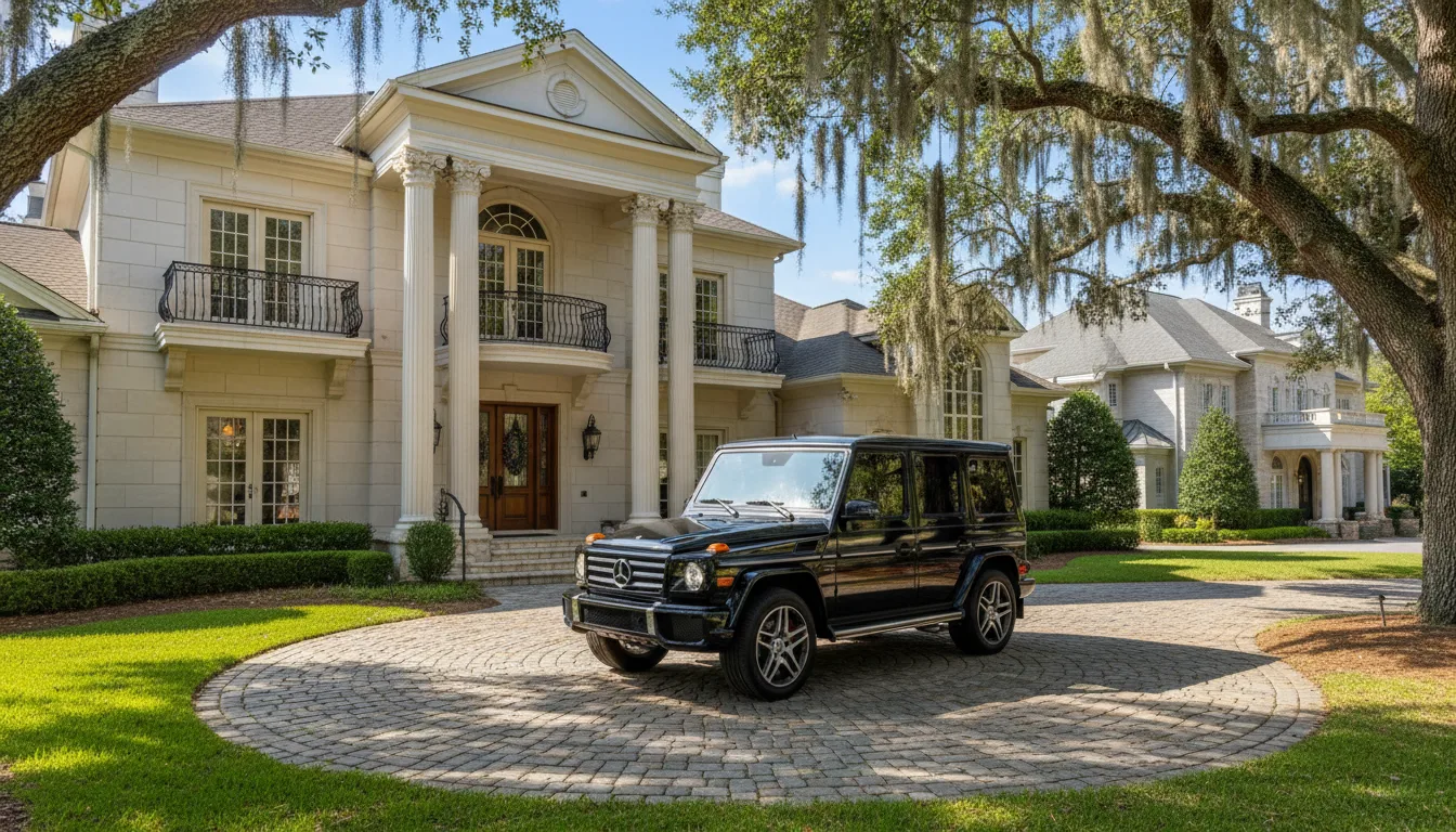 Mercedes G-Wagon parked in Buckhead Atlanta luxury neighborhood
