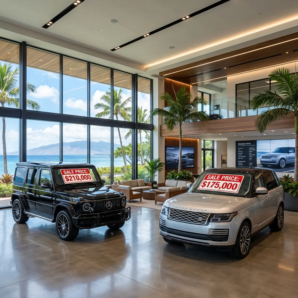 Luxury SUVs at Hawaii car dealership