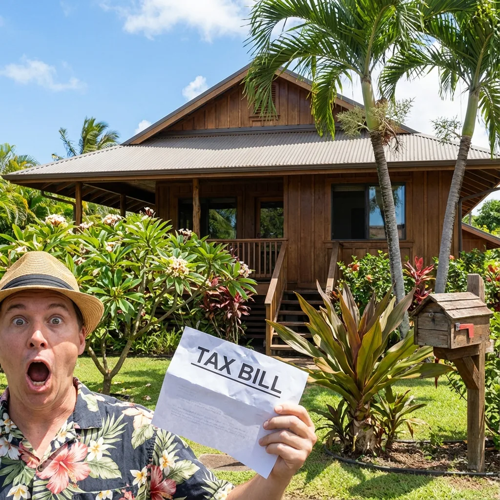 Person shocked opening Hawaii vehicle tax bill