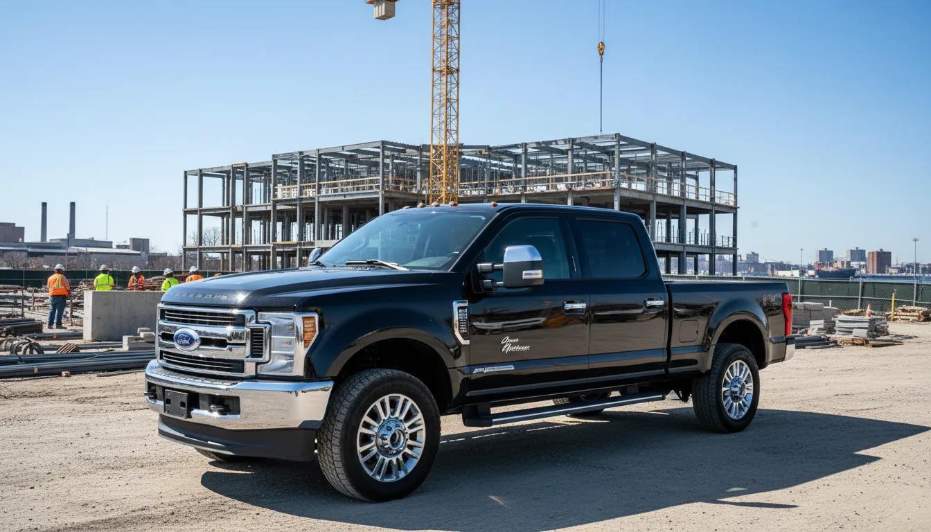 Ford F-450 Platinum heavy duty truck at Baltimore construction site