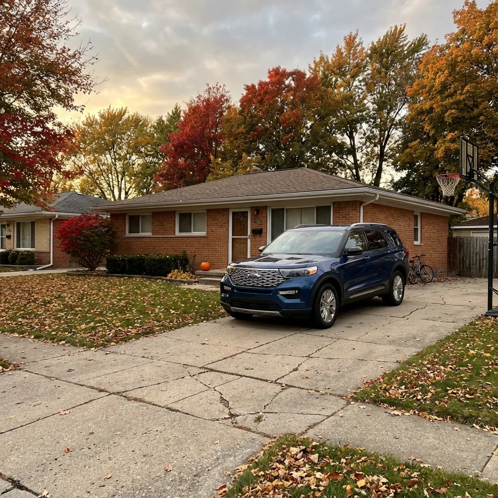 2024 Ford Explorer SUV Michigan suburban driveway
