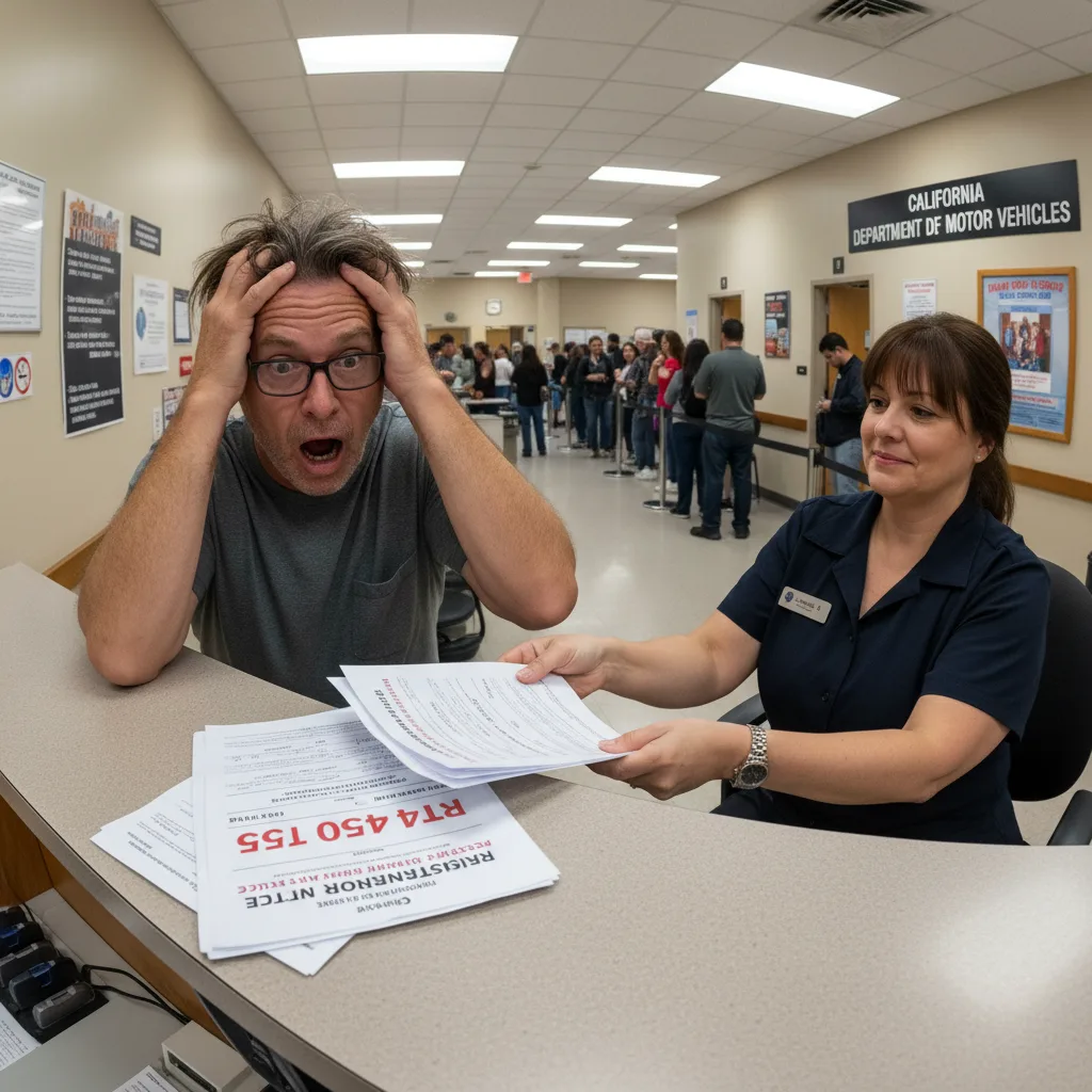 Person shocked at expensive California DMV registration bill