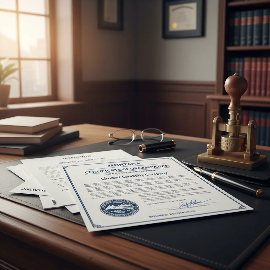 Montana LLC legal formation documents for vehicle registration
