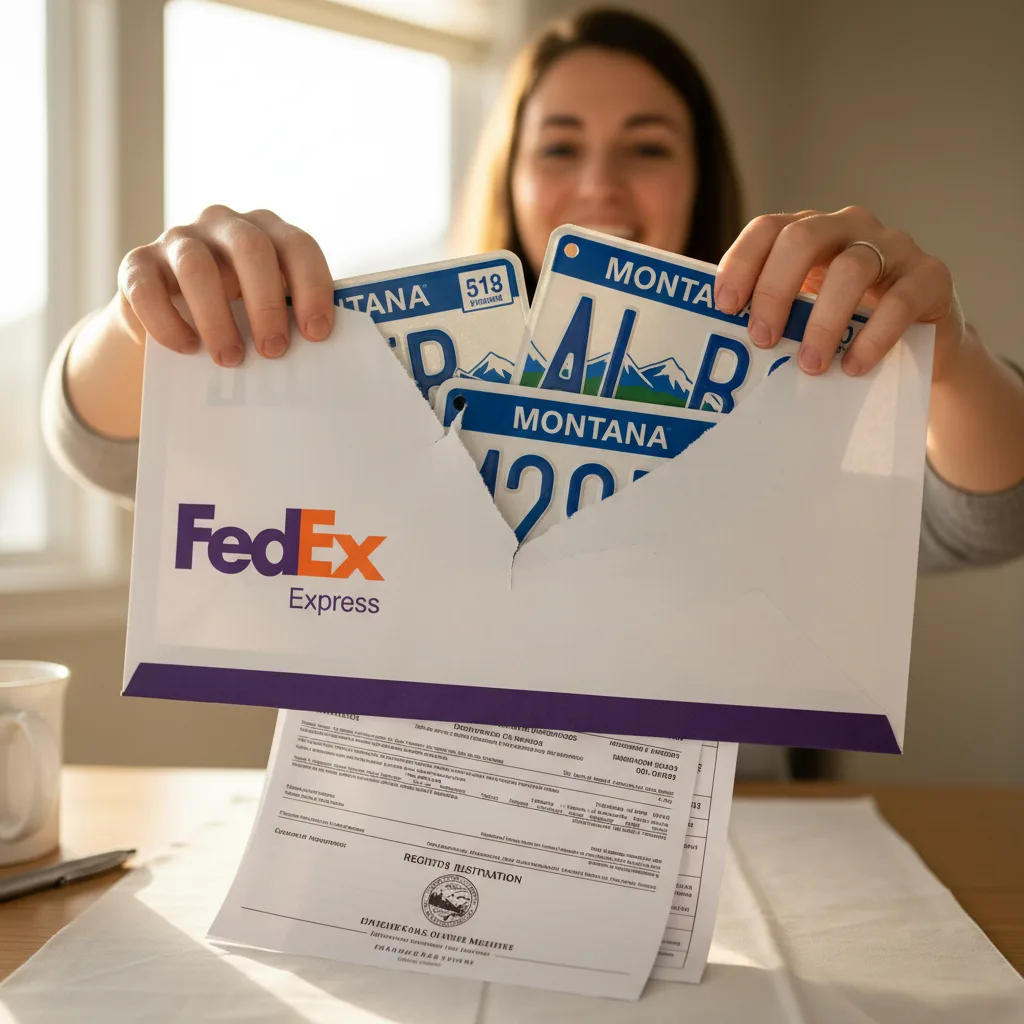 Montana license plates ready for delivery