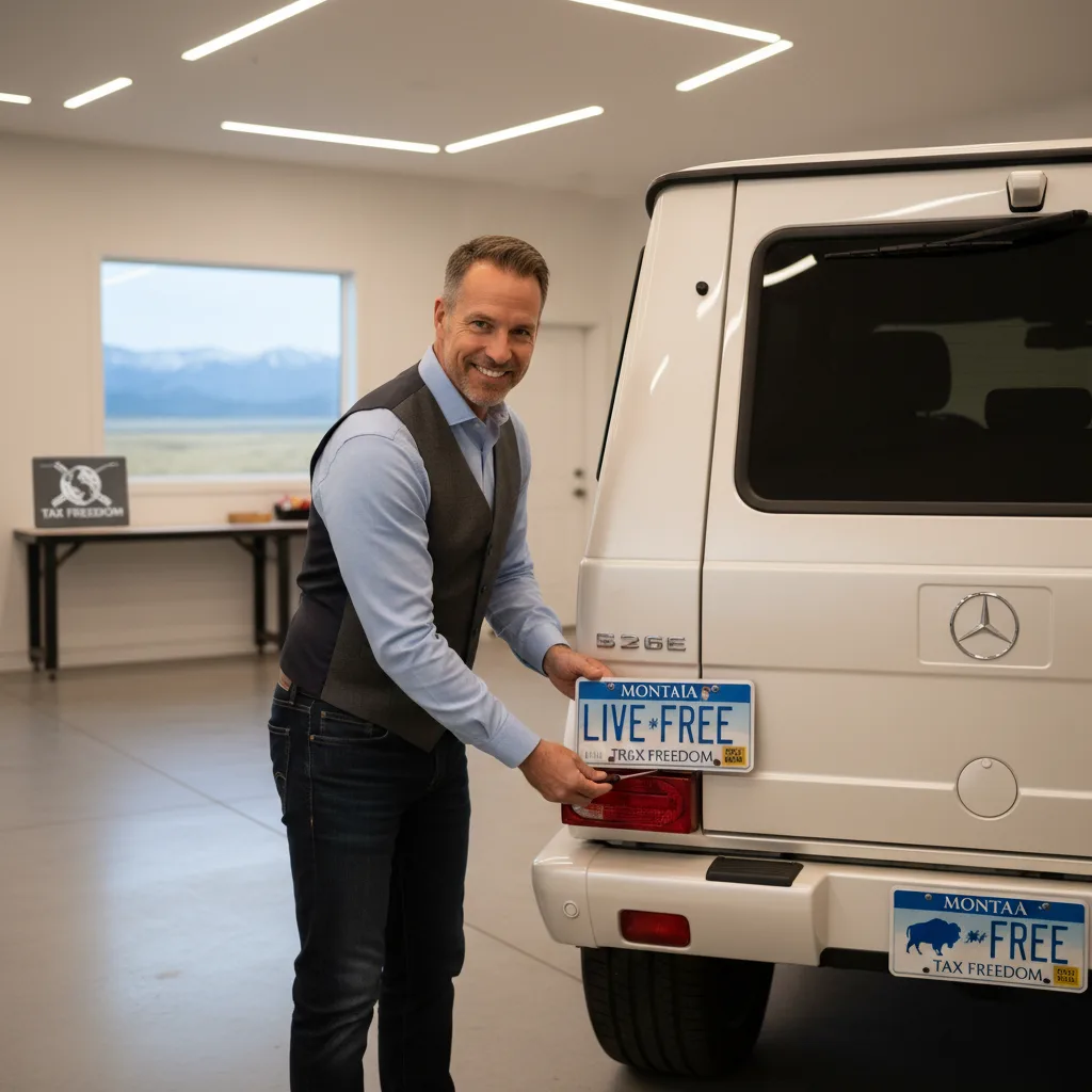 Installing Montana license plates on vehicle