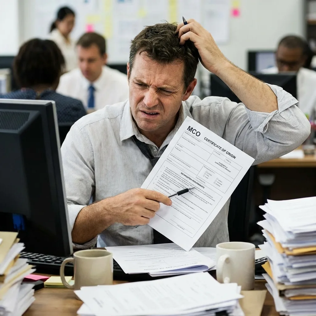 Person confused about MCO notarization requirements holding document