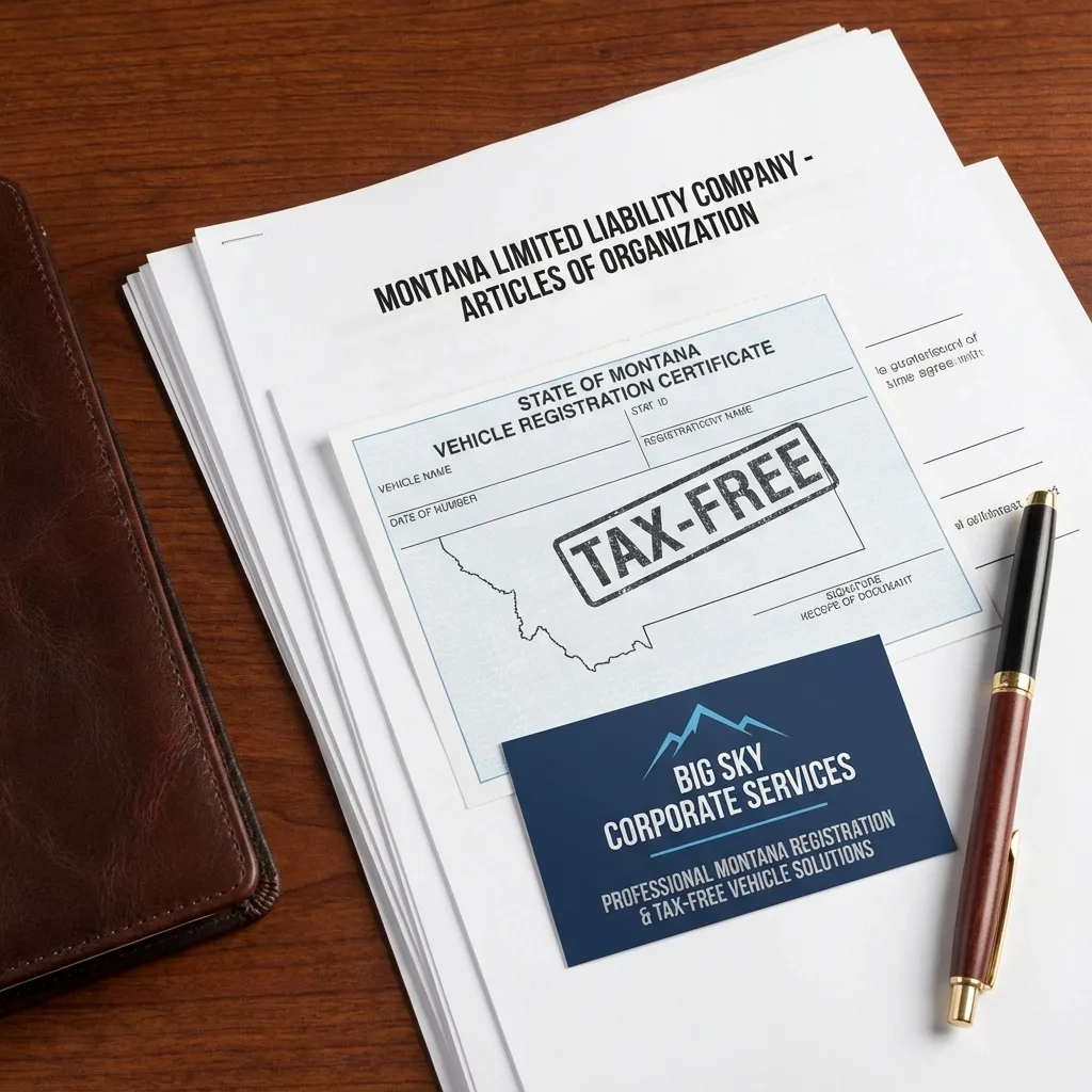 Montana LLC documents for tax-free vehicle registration