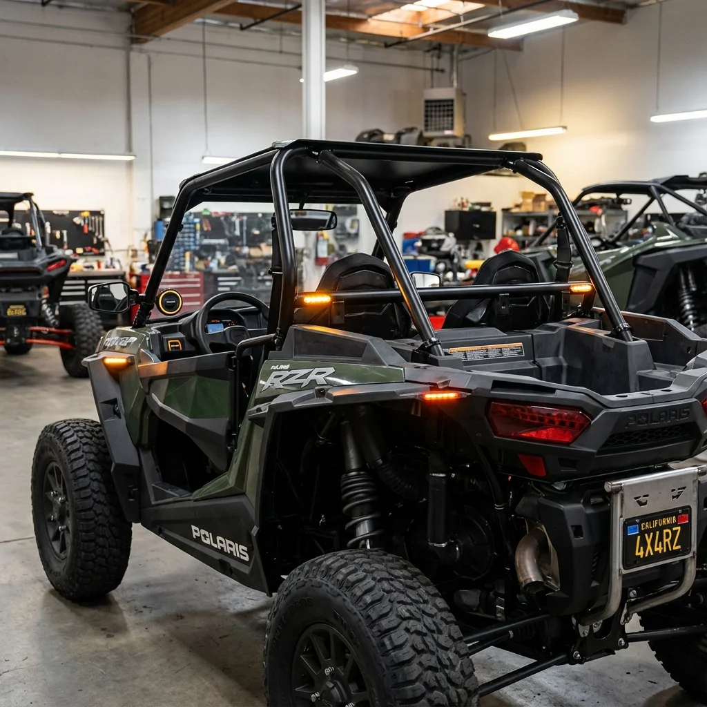 UTV side-by-side with full street legal kit including turn signals mirrors and horn