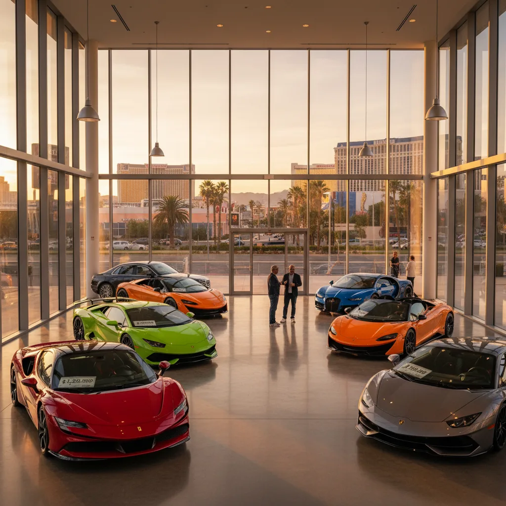 Luxury exotic car dealership in Las Vegas with Ferrari and Lamborghini
