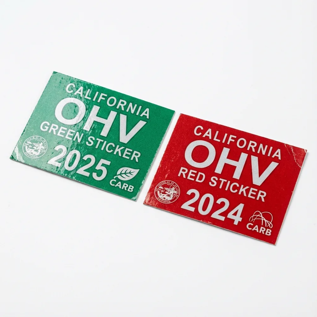 California CARB green sticker red sticker OHV registration comparison