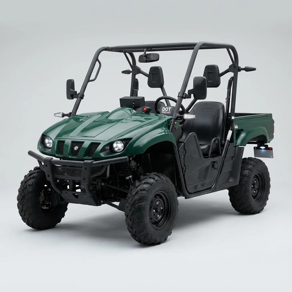 UTV with street legal kit turn signals mirrors headlights horn DOT equipment