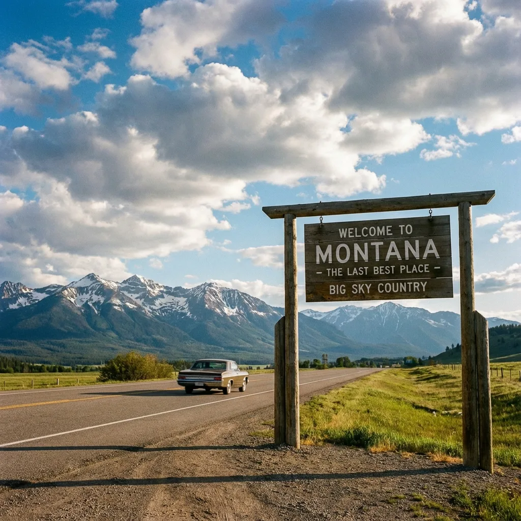 Montana LLC solution for Pennsylvania vehicle tax - welcome sign open highway