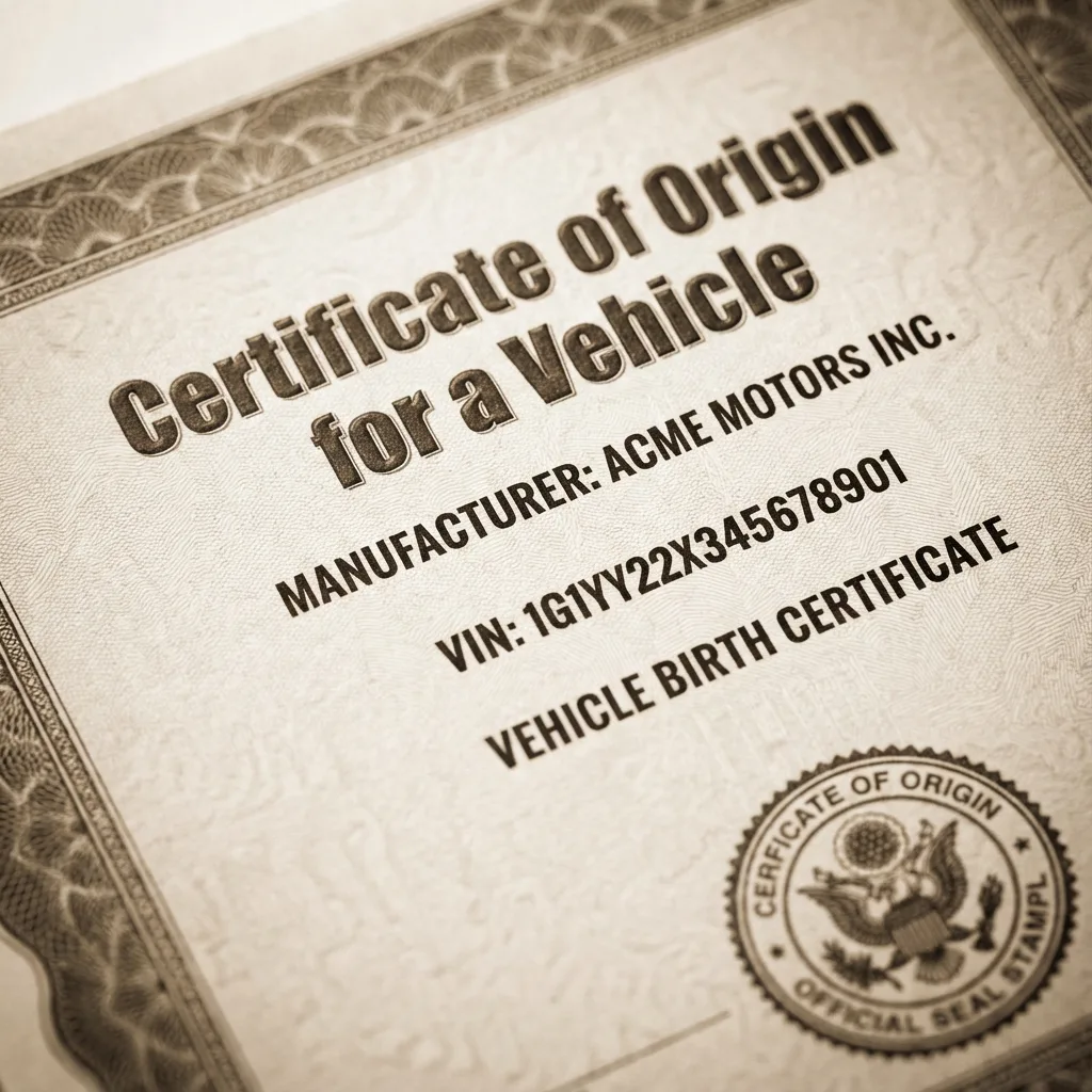 certificate of origin document mco mso manufacturer statement vehicle birth certificate
