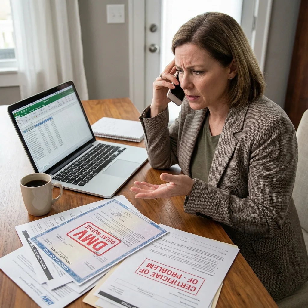 Person on phone troubleshooting certificate of origin title delays