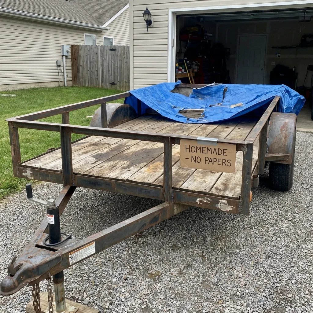 homemade trailer no VIN plate DIY construction missing registration