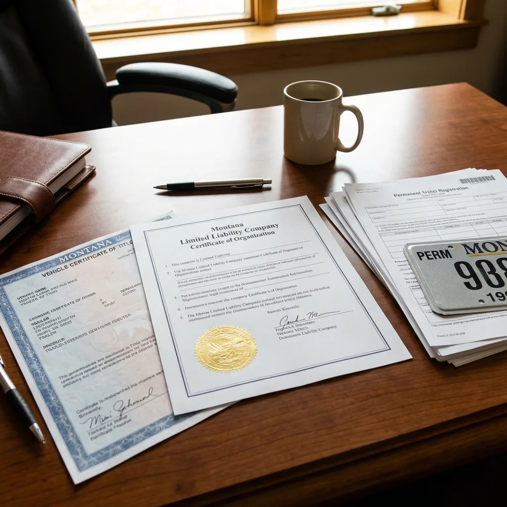 Montana LLC trailer registration permanent plate paperwork legal documents