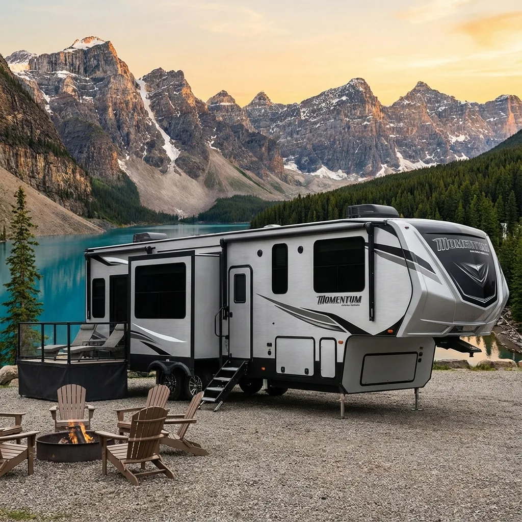 travel trailer RV fifth-wheel camper luxury recreational vehicle