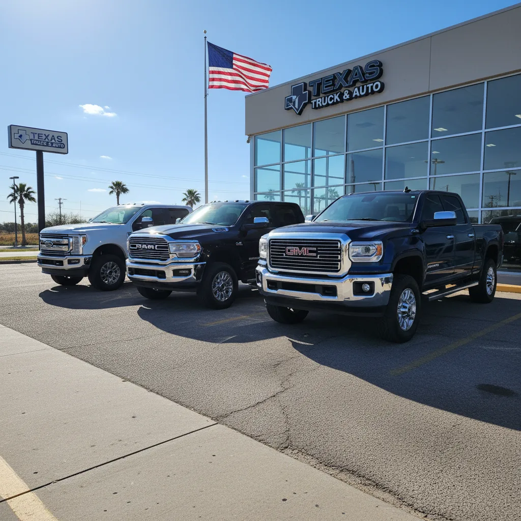 Ford F-250 Ram 2500 and GMC Sierra 2500HD heavy duty trucks in Texas