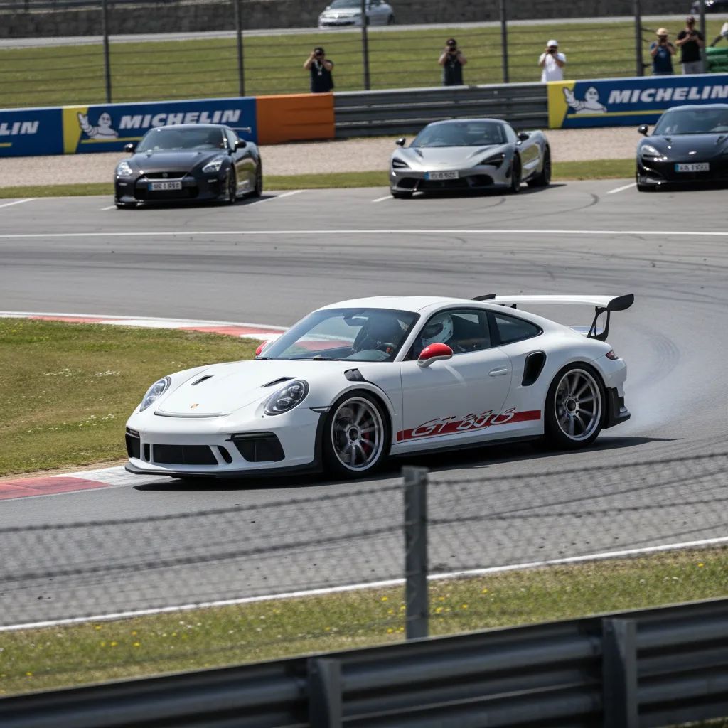 Porsche GT3 RS at track day event in Texas - track car emissions dilemma