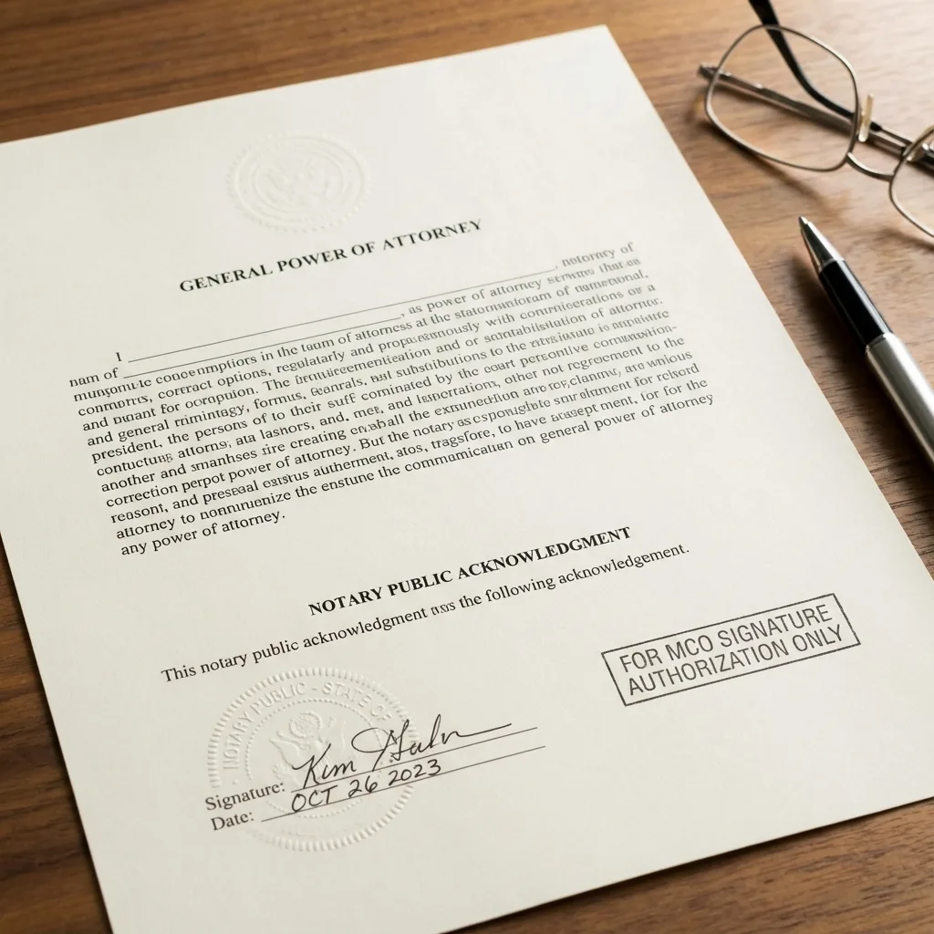 Unsigned mco power of attorney alternative