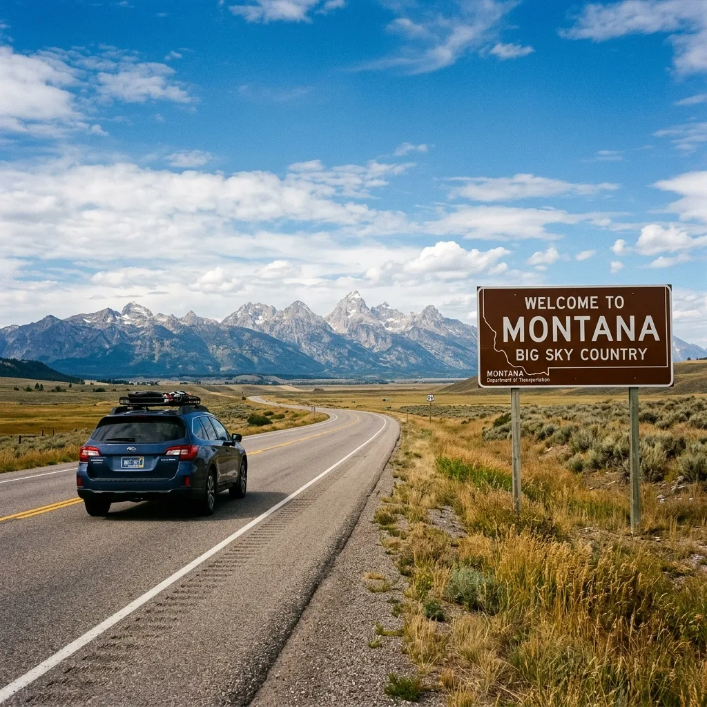 Montana Welcome sign — Montana LLC vehicle registration solution for Colorado SOT