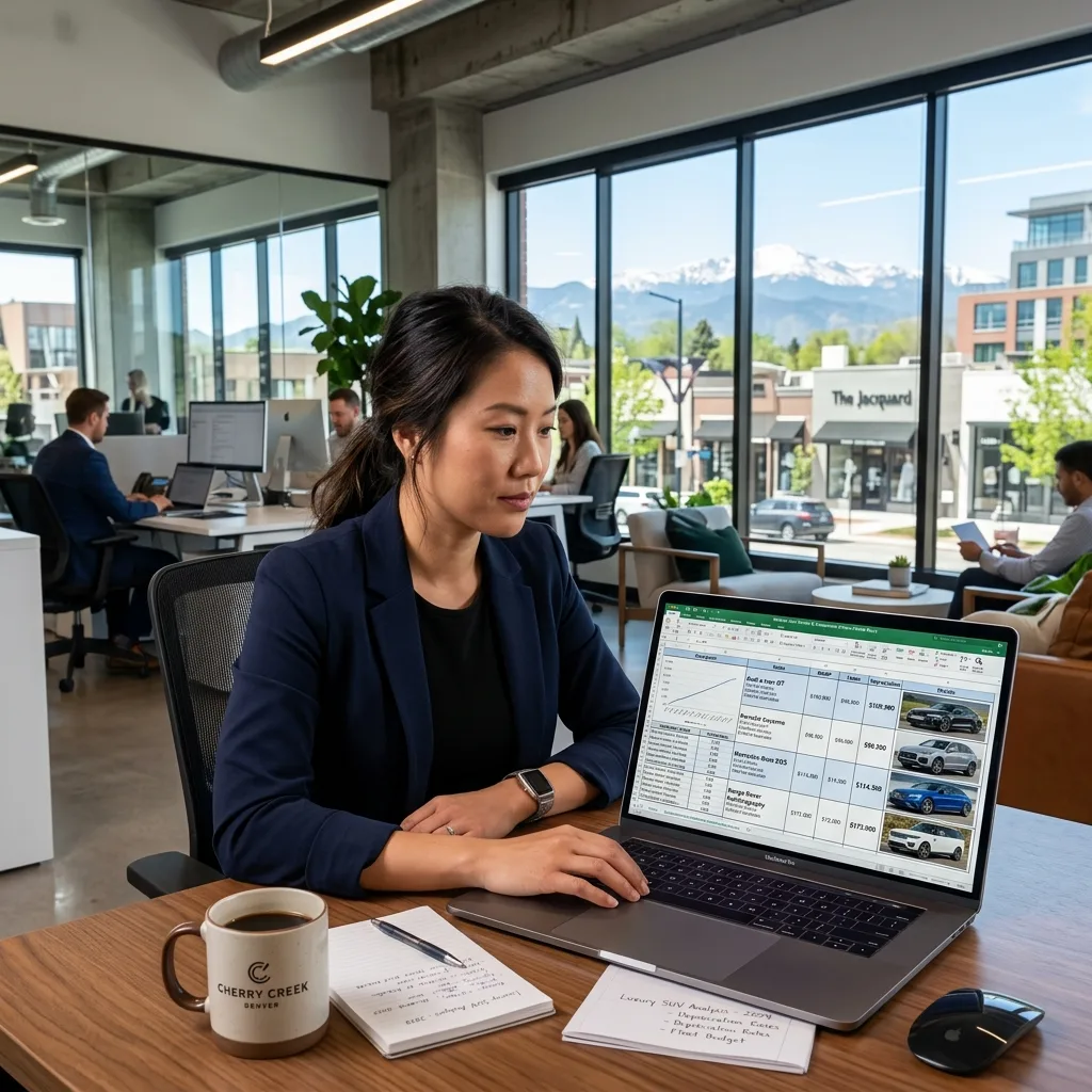 Denver tech professional reviewing Colorado vehicle tax savings via Montana LLC