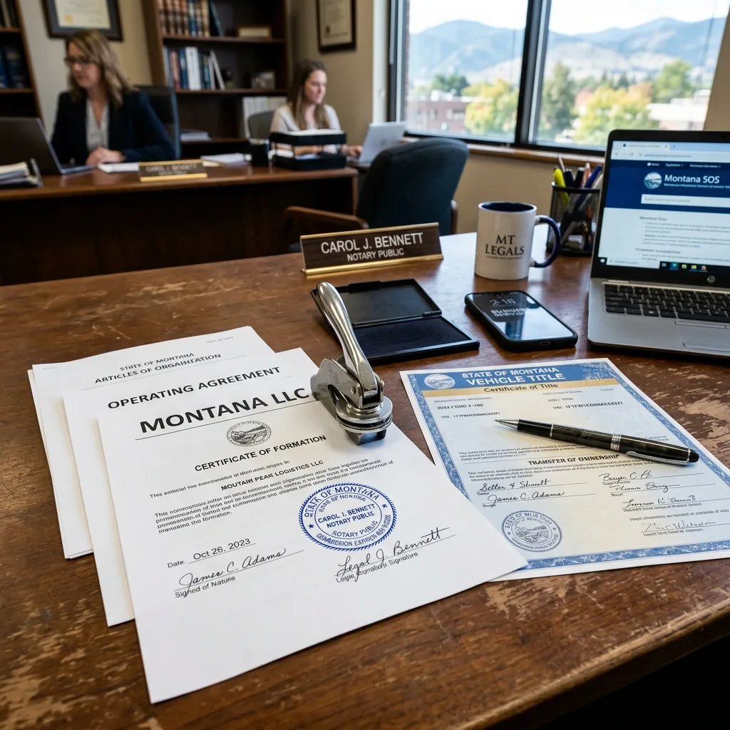 montana LLC formation documents vehicle title massachusetts excise tax