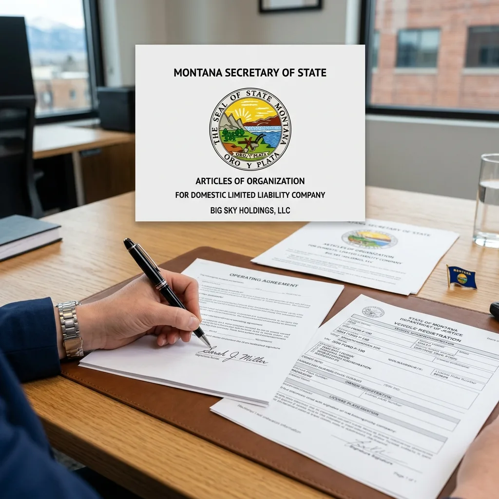Montana LLC formation documents vehicle registration savings process