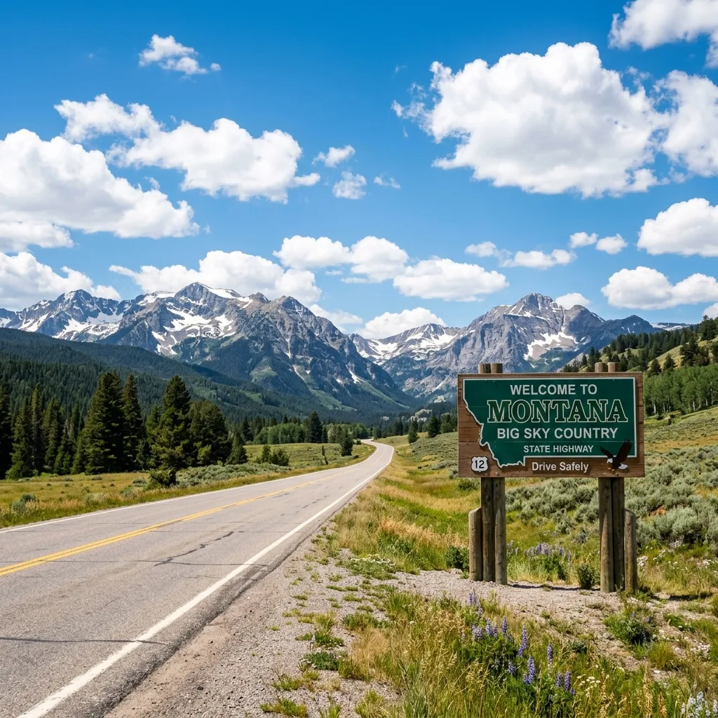 Montana welcome sign vehicle registration freedom North Carolina