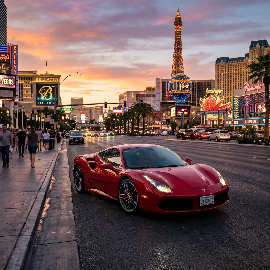 Nevada vehicle tax Ferrari Las Vegas Strip luxury car