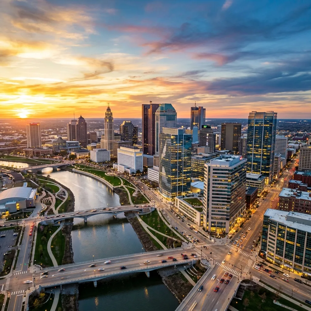 columbus ohio downtown skyline vehicle tax county