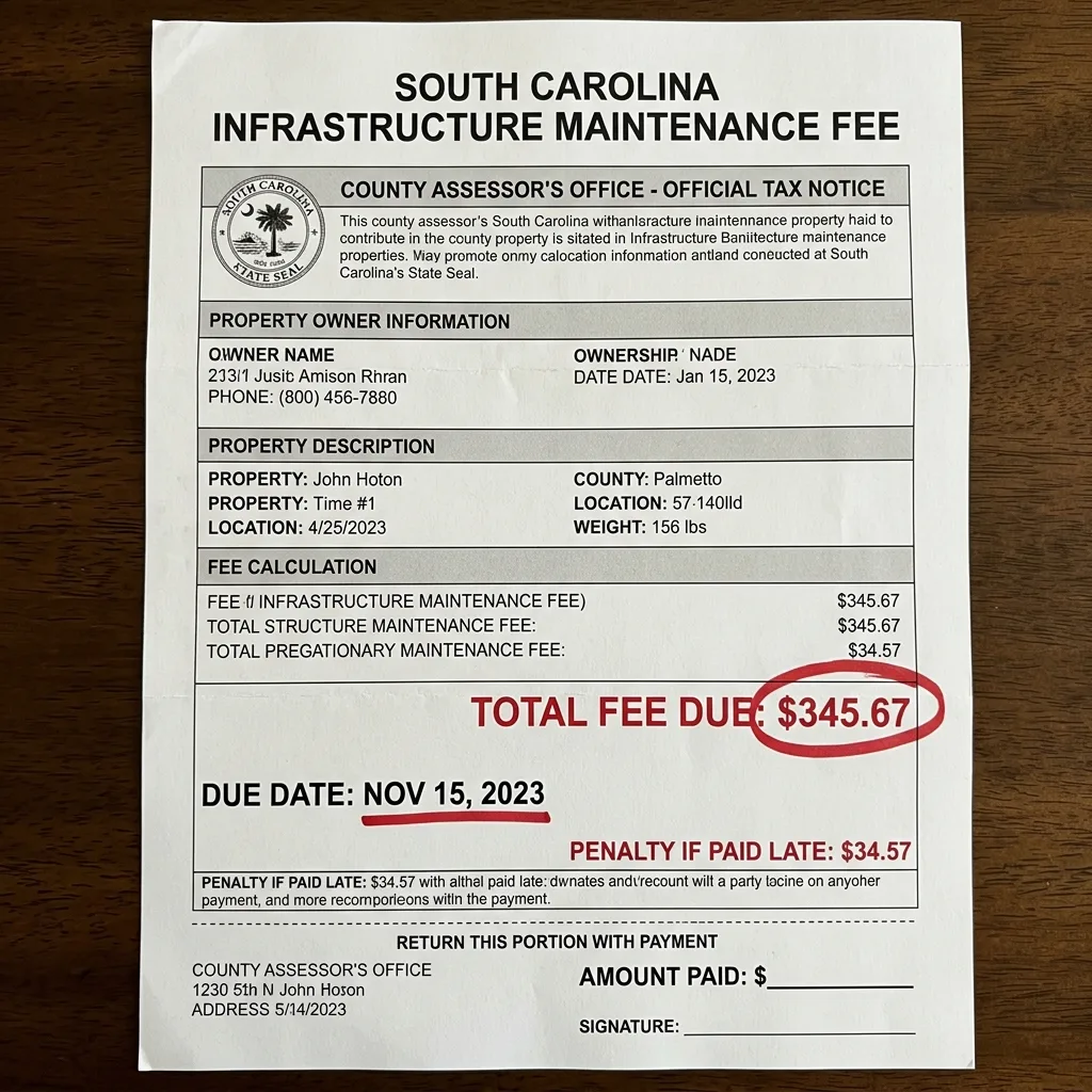 south carolina vehicle tax infrastructure maintenance fee IMF property tax bill document