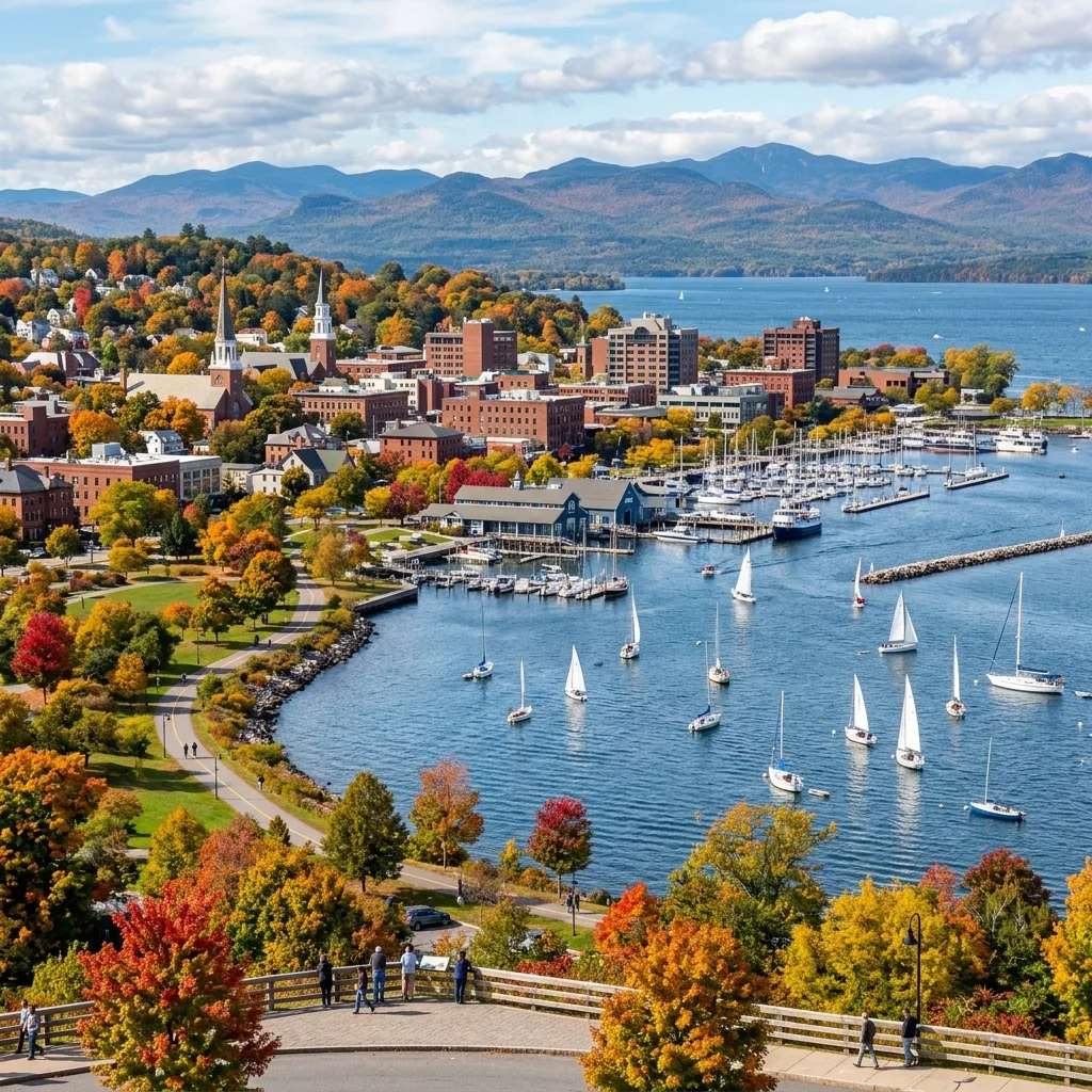 Burlington Vermont Lake Champlain skyline Chittenden County 7 percent vehicle tax