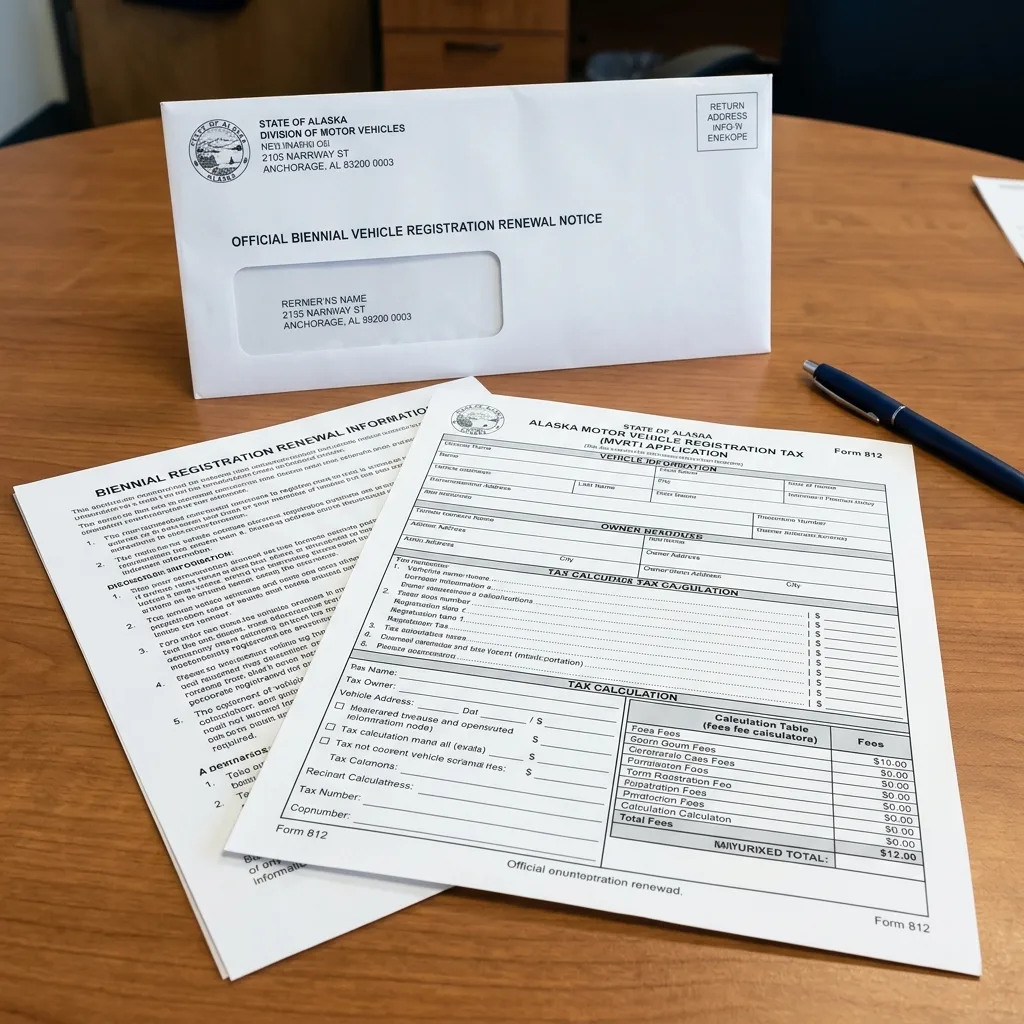 alaska vehicle tax MVRT biennial registration tax document