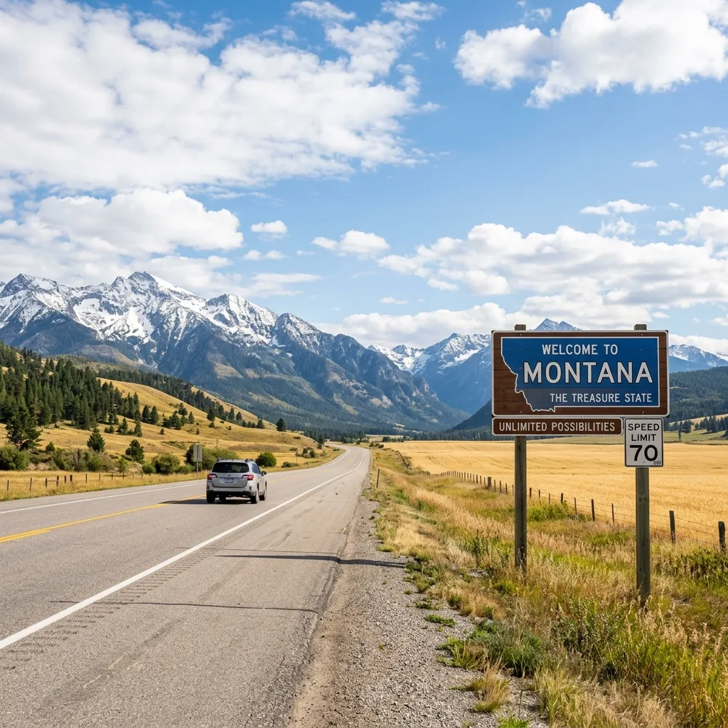 Montana welcome sign Montana LLC vehicle registration solution