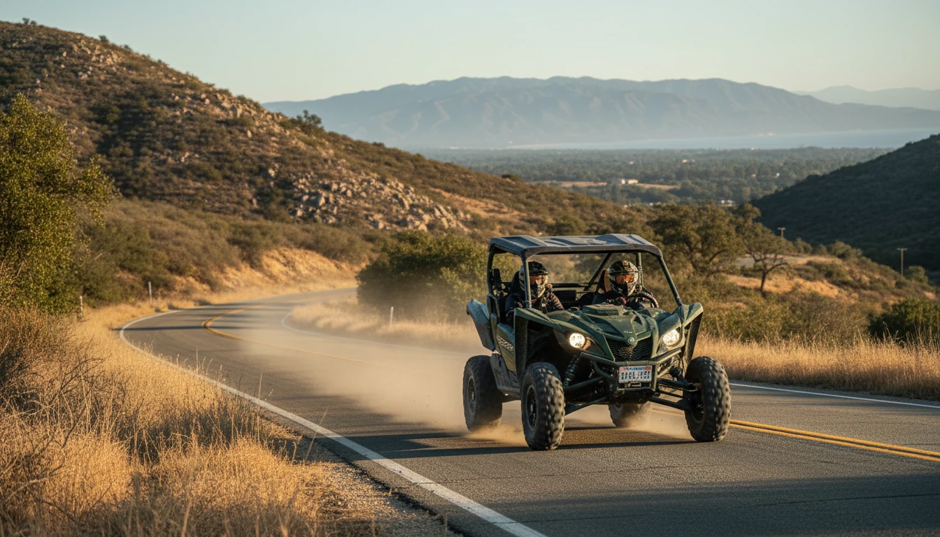 California Yamaha YXZ1000R on rural road with Montana license plate