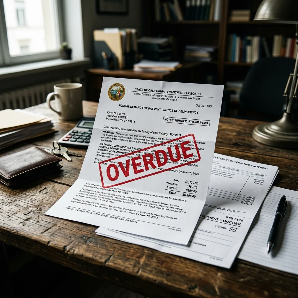 California FTB collection notice for late vehicle registration debt