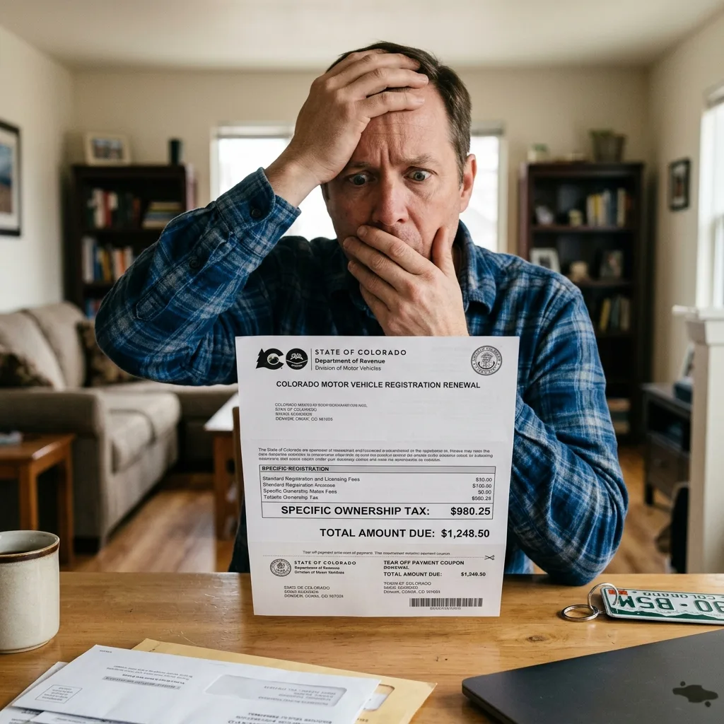 Colorado Specific Ownership Tax bill registration shocking amount