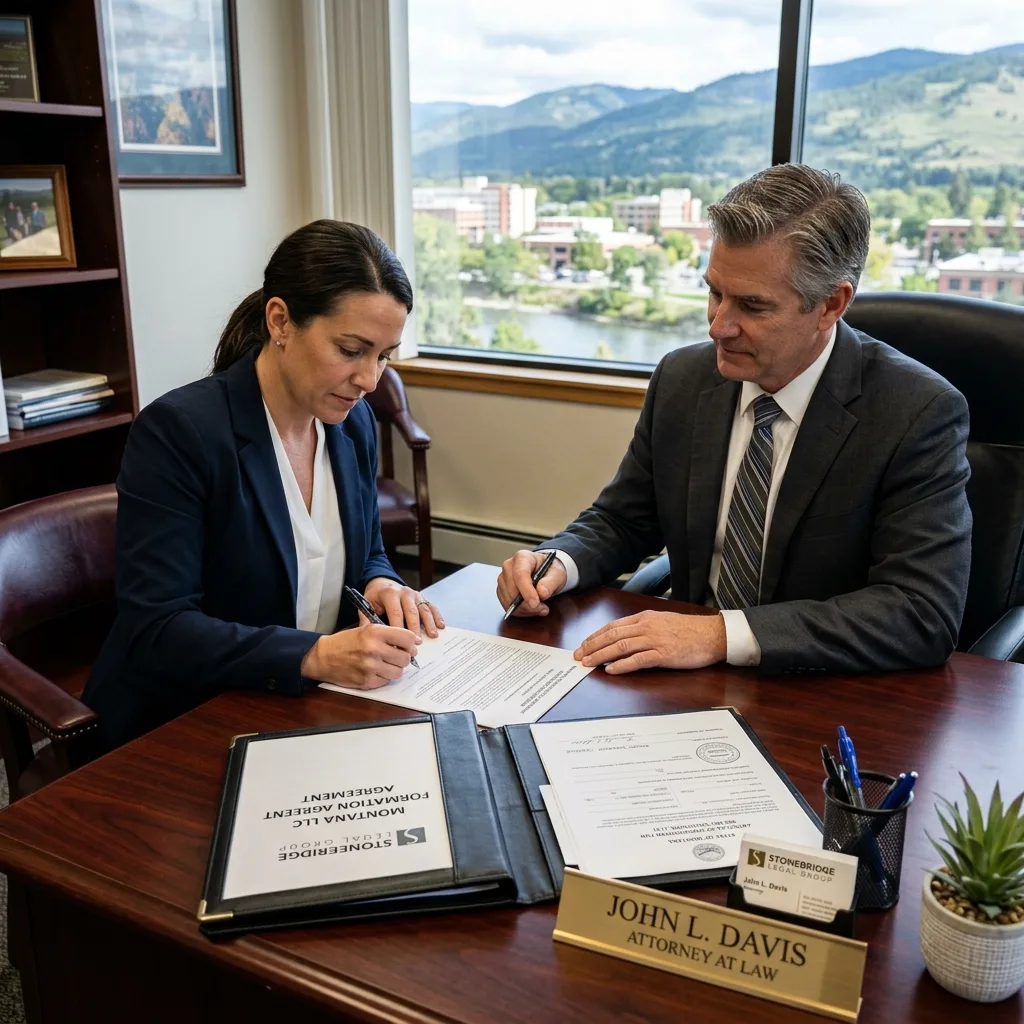 Montana LLC formation documents attorney desk