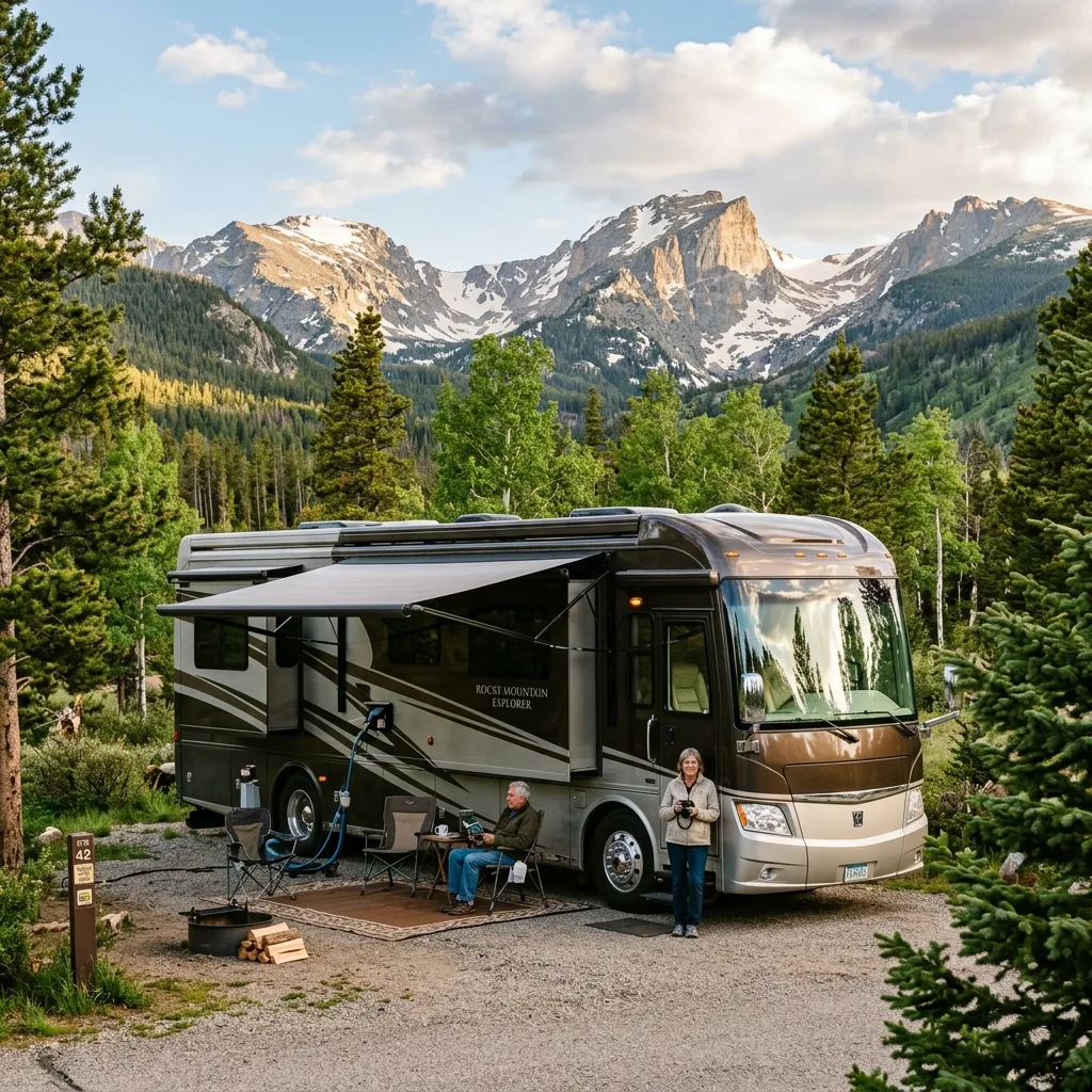 luxury Class A motorhome RV Rocky Mountain National Park Colorado