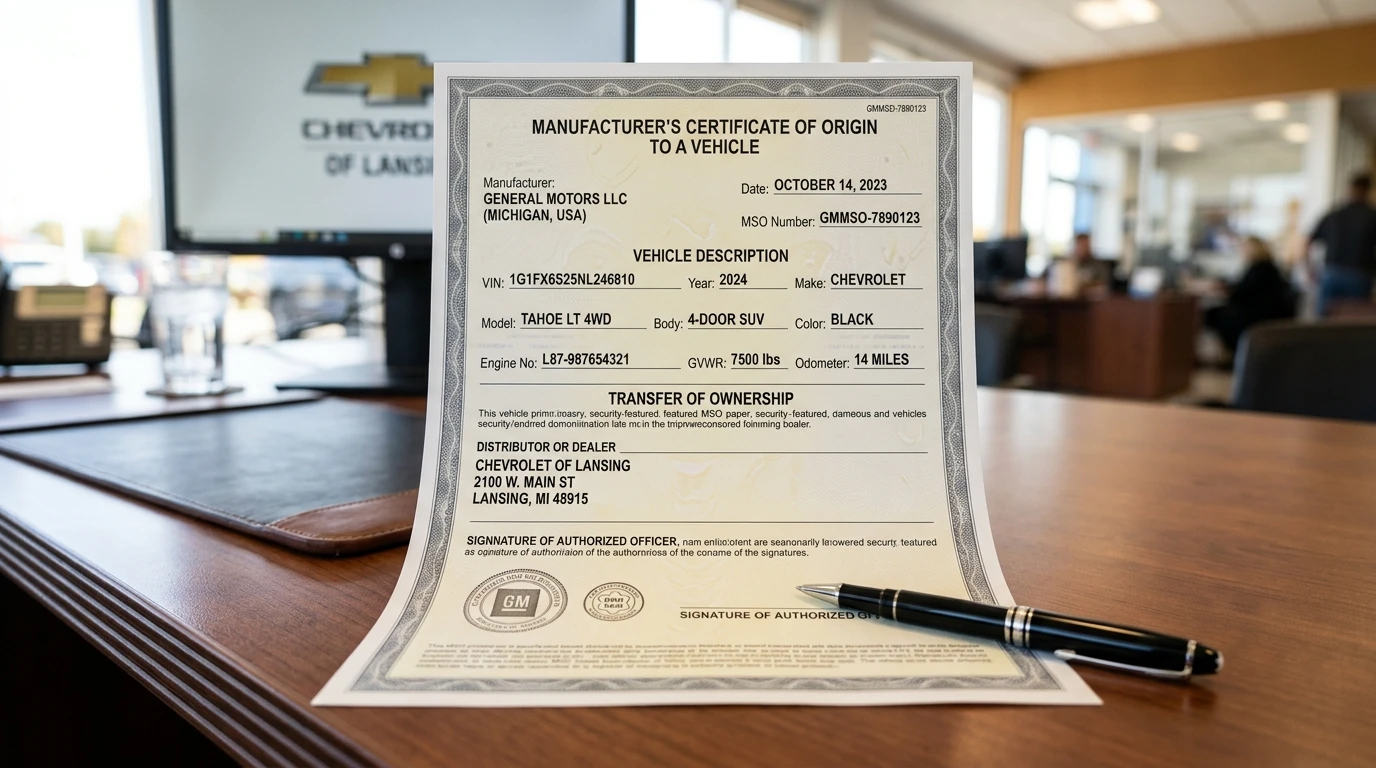 certificate of origin plates Montana LLC registration