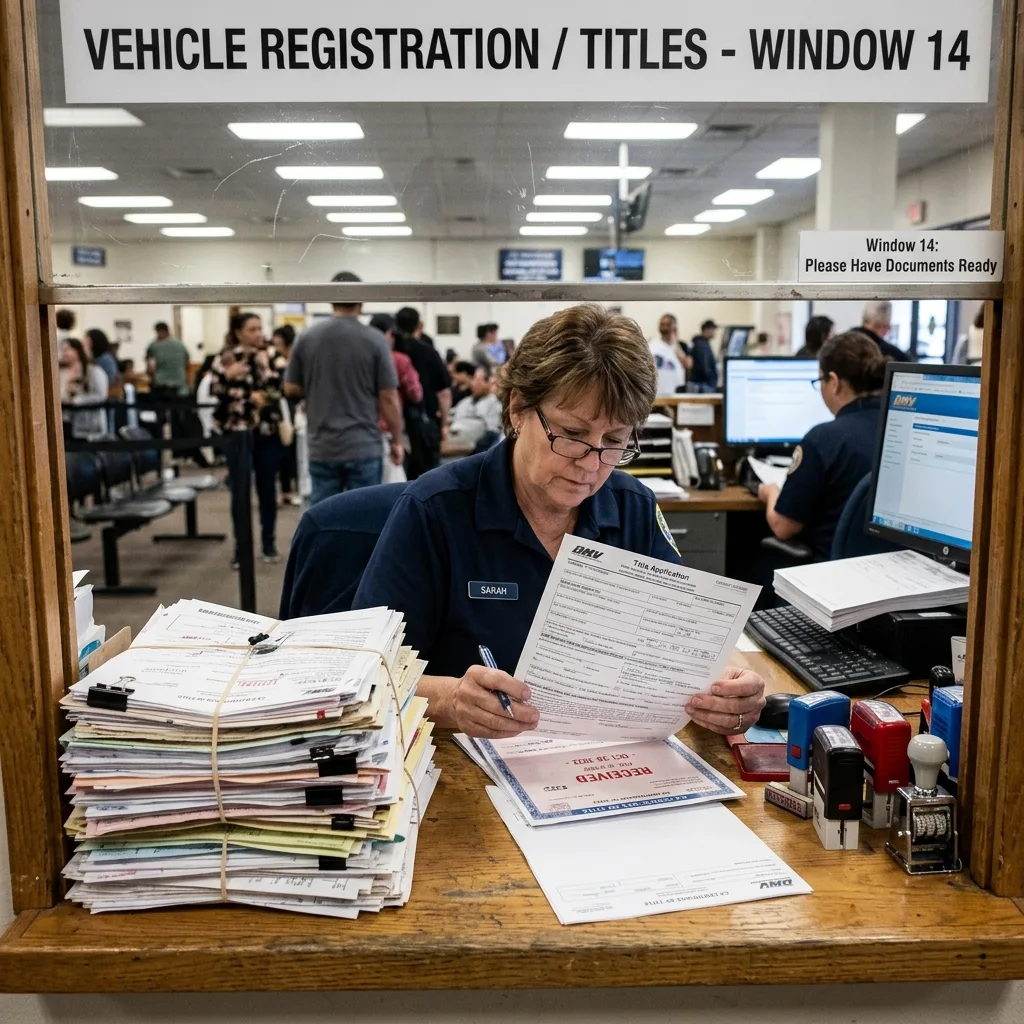 state DMV title processing delay certificate of origin