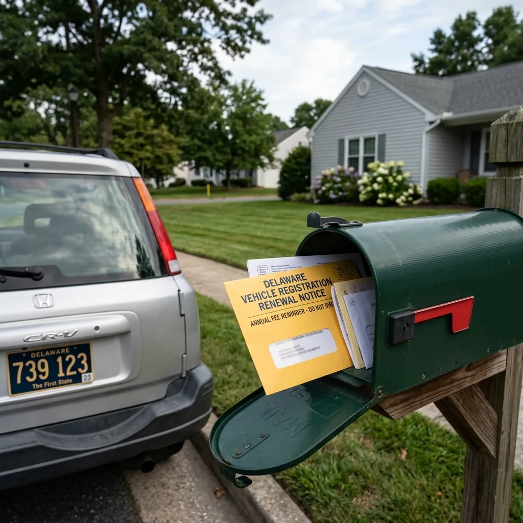 Delaware vehicle registration annual renewal fee notice